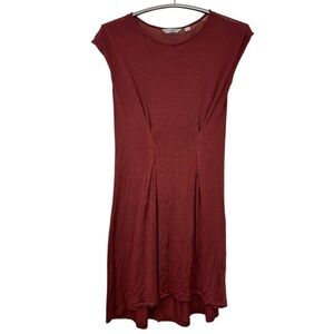 GF by Geren Ford Elegant Burgundy Sleeveless Midi Dress Size Small